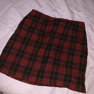 Brandy Melville Red Plaid Skirt